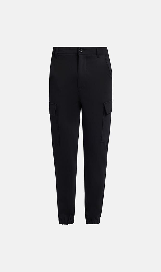 CARGO CHINO DOUBLE KNIT BLACK