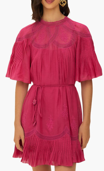 Short Sleeve Ruched Mini Dress