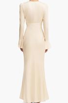 LA LUNE FRILL CUFF BIAS MIDI DRESS