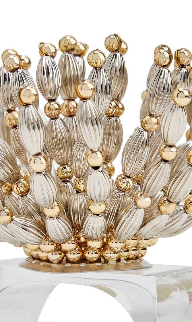 Bead Burst Napkin Ring in Silver & Gold