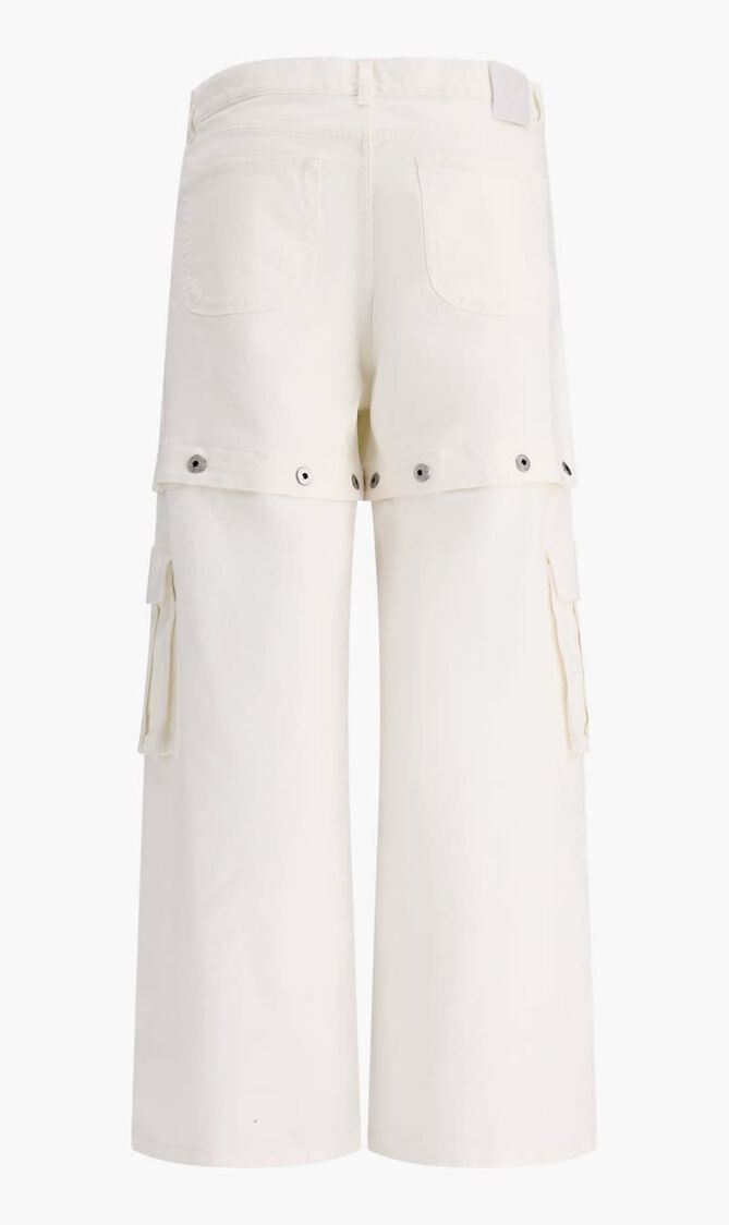 90SLOGO BUTT SUPER BAGGY JEAN RAW WHITE