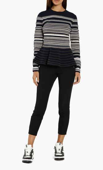 Moliiey Stripe Effect Peplum Sweater