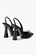 LA MEDUSA SATIN SLING-BACK PUMPS