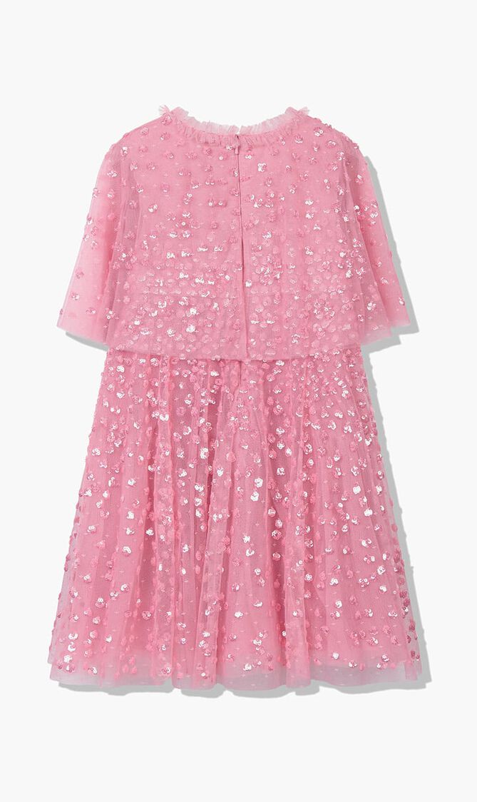 LEILA DOT CAPE KIDS DRESS