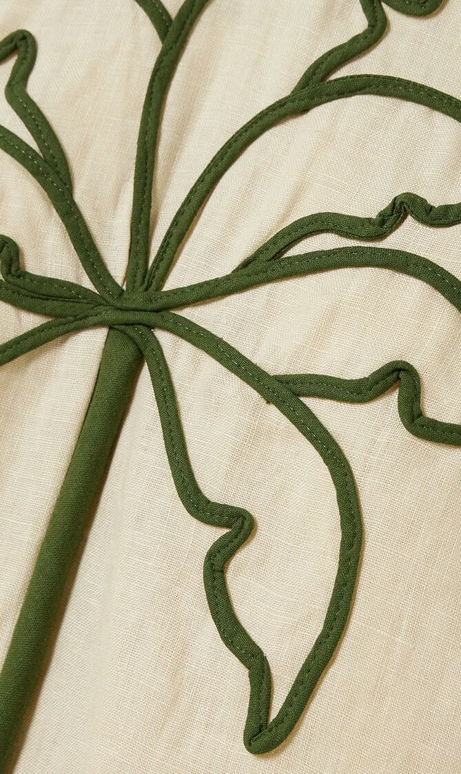 TROPICAL TAPESTRY OFF WHITE HALTER NECK MAXI DRESS