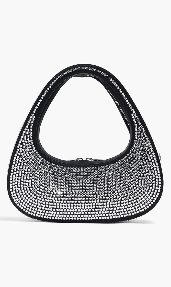 Crystal-Embellished Baguette Swipe Bag