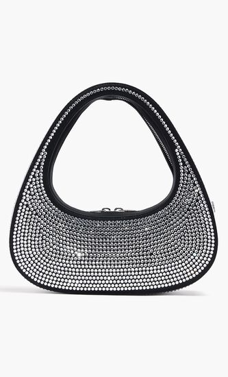 Crystal-Embellished Baguette Swipe Bag