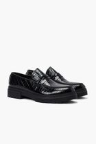 Embossed Leather Loafers
