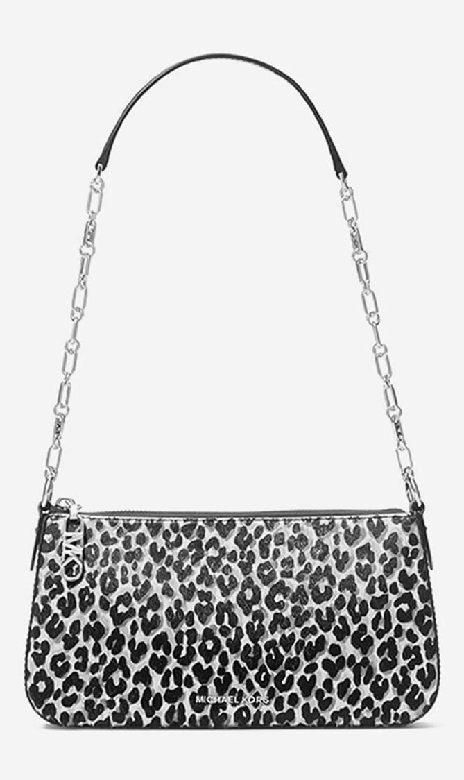 Leopard Print Chain Link Pochette