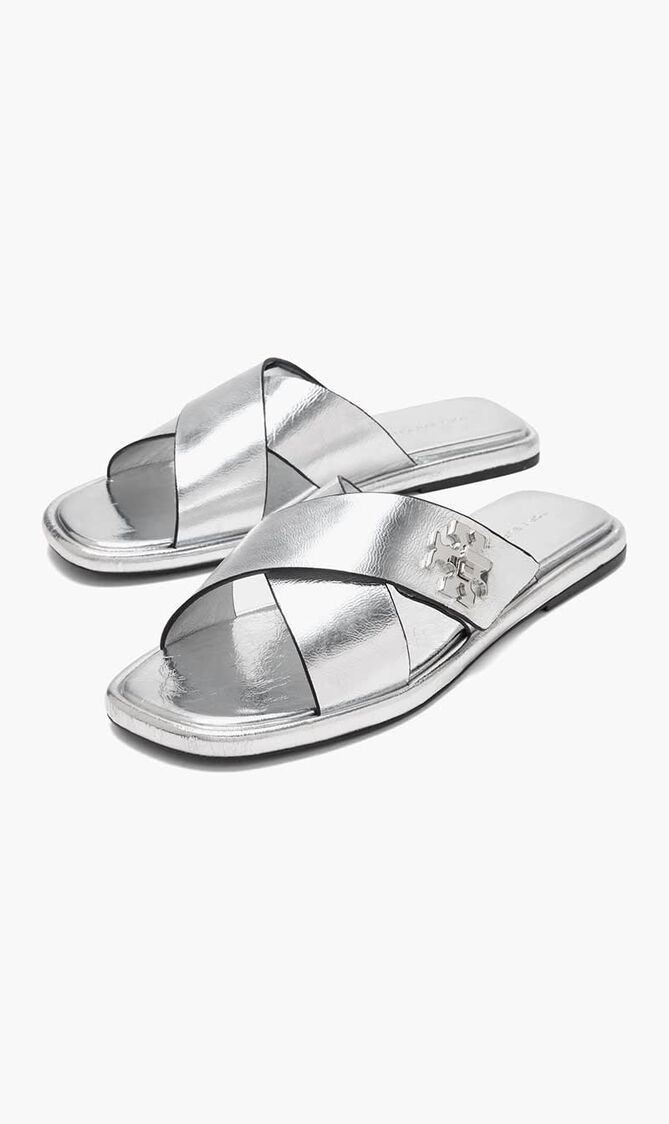 T Lock Cross Slide Sandals