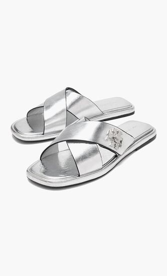 T Lock Cross Slide Sandals