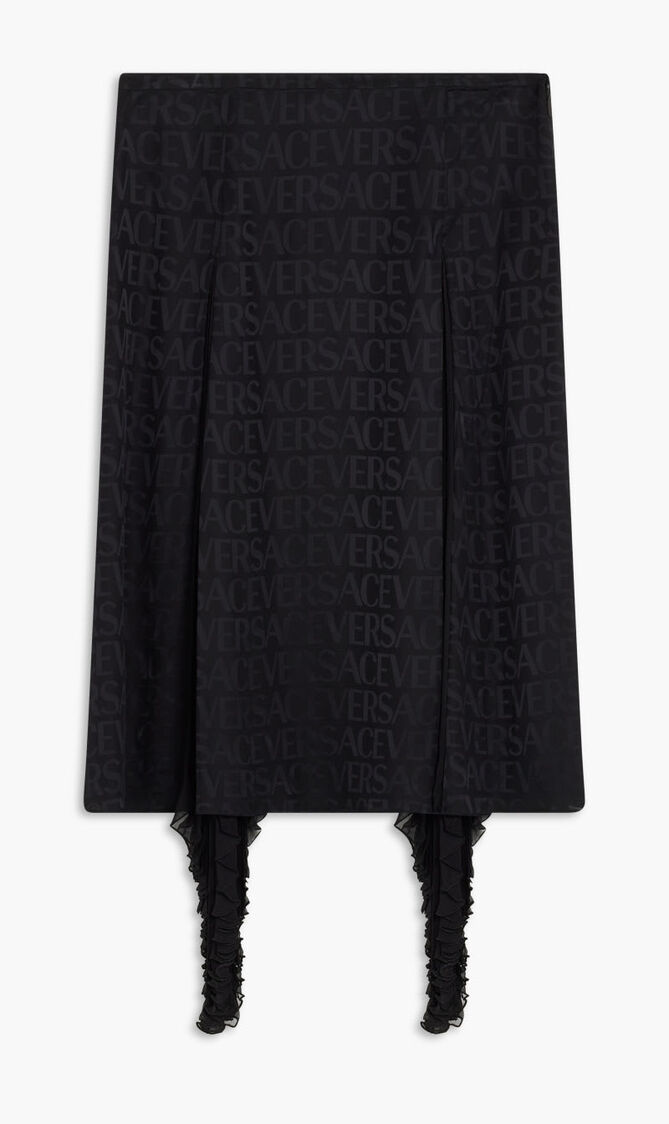 SKIRT JACQUARD SATIN FABRIC VERSACE ALLOVER LOGO