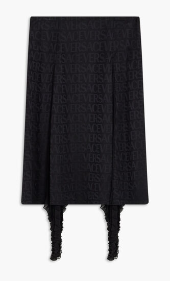SKIRT JACQUARD SATIN FABRIC VERSACE ALLOVER LOGO
