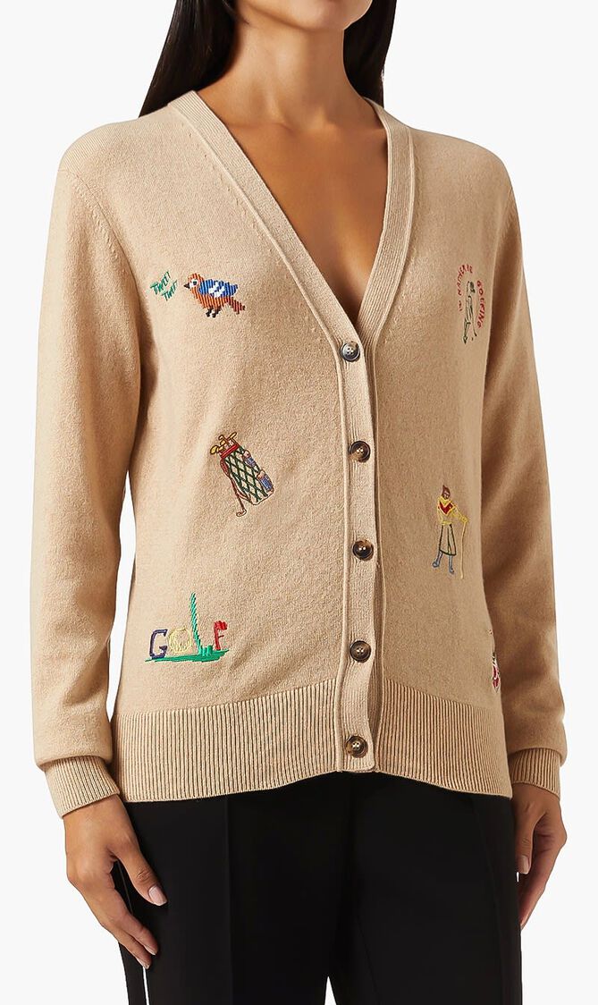 TORY SPORT GOLFERS CASHMERE CARDIGAN