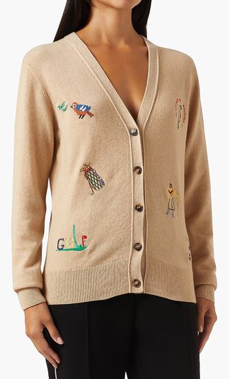 TORY SPORT GOLFERS CASHMERE CARDIGAN