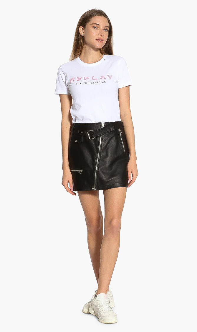 Leather Asymmetric Skirt