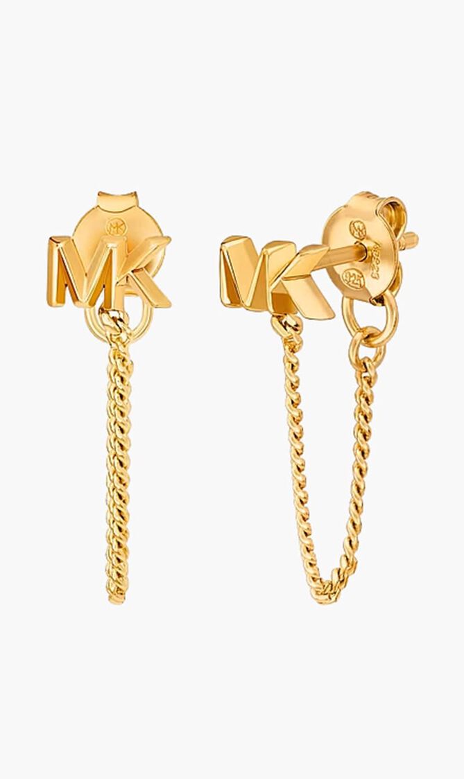 Sterling Logo Chain Earrings