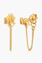 Sterling Logo Chain Earrings