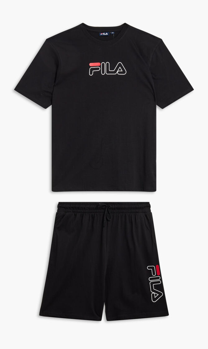 GRAPHIC TEE AND SHORT SET FLAT PRINT