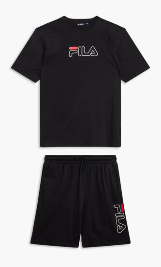 GRAPHIC TEE AND SHORT SET FLAT PRINT