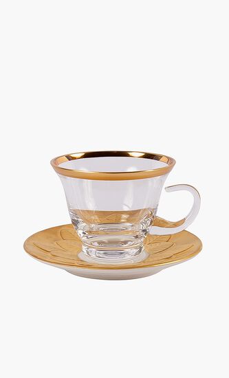 Peacock Gold Cappuccino Cup & Saucer