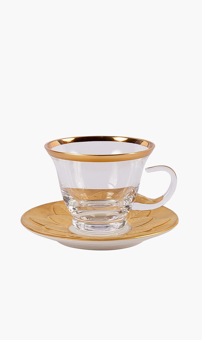 Peacock Gold Cappuccino Cup & Saucer