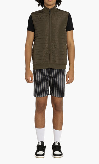 Stripes Cotton-Blend Shorts
