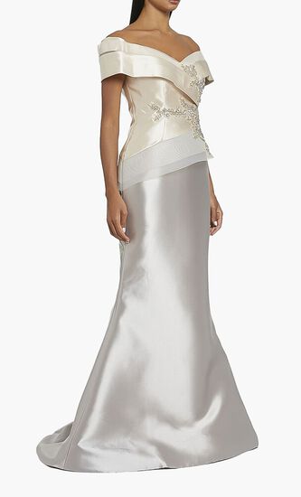 Off Shoulder Mikado Gown