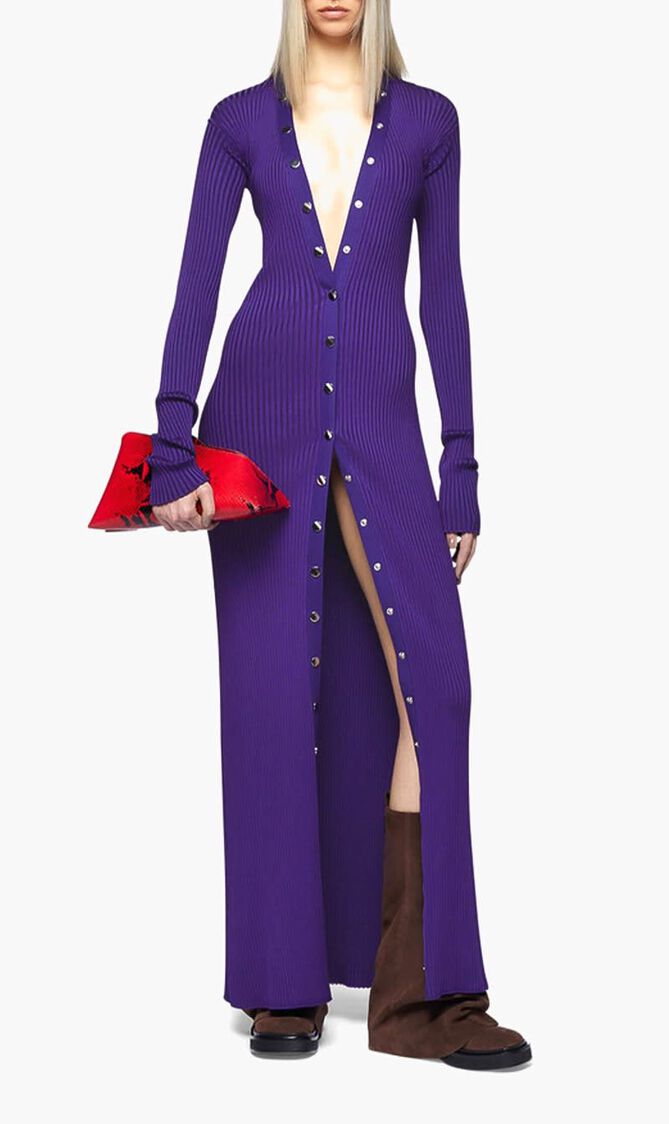 CARDIGAN STRETCH VISCOSE PURPLE