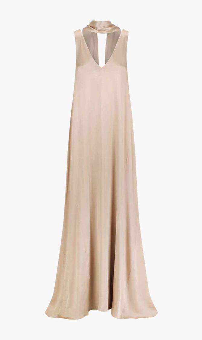La Lune Scarf Panelled Maxi Dress