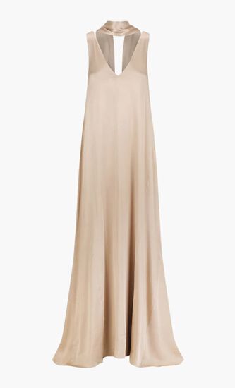 La Lune Scarf Panelled Maxi Dress