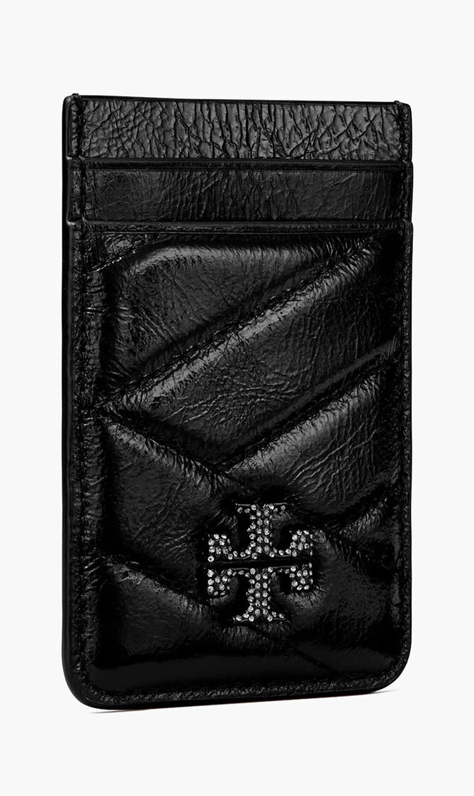 Kira Metallic Pave Logo Card Pocket