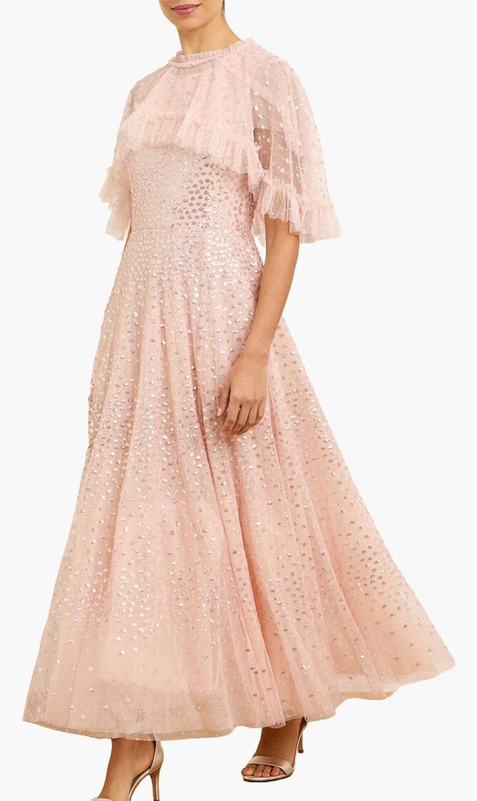 Scatter Dot Short Cape Ankle Gown