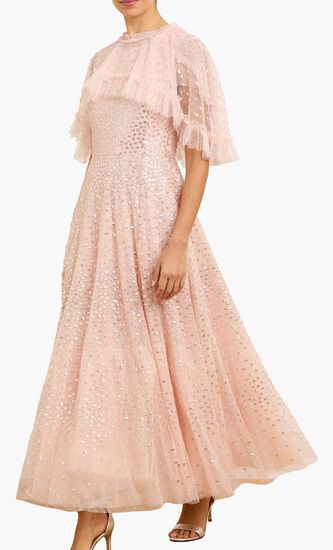 Scatter Dot Short Cape Ankle Gown