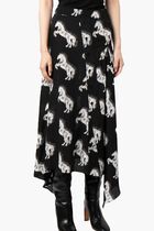 Pixel Horse Print Silk Skirt