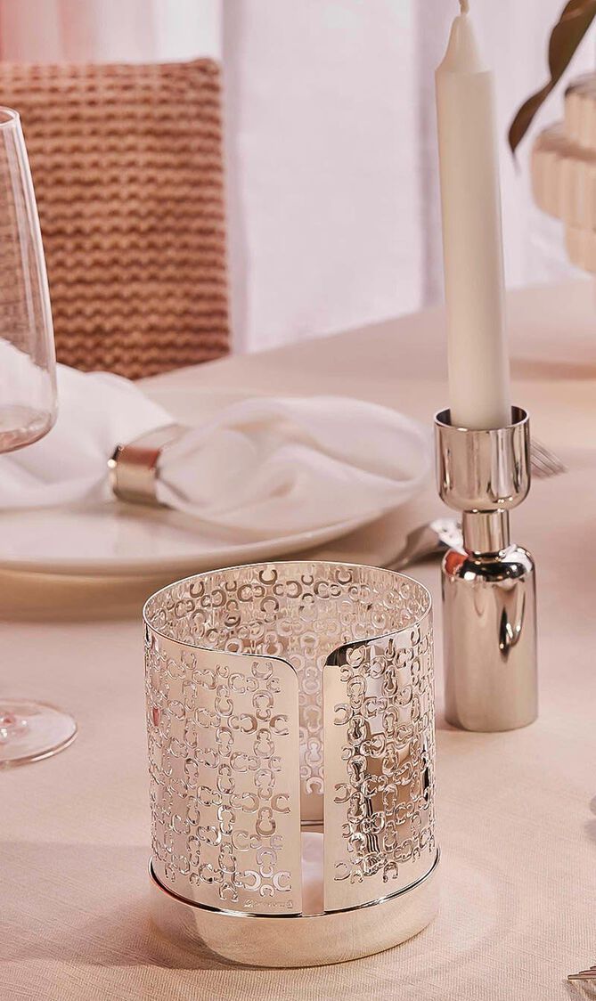 Iconik Candle Holder Silver Plated