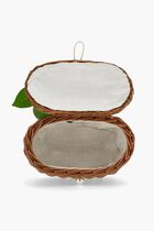 Fruity Flower Wicker Basket Handbag