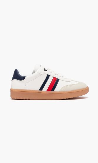 Stripe Low Cut Lace-Up Sneaker Beigeoff Whiteblue