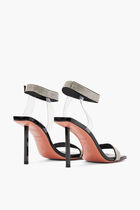 RIH SANDAL BLACK PATENT WHITE CRYSTAL MESH BLACK LACQUER METAL HEEL 95 MM METAL HEEL RIH SANDAL BLACK PATENT WHITE CRYSTAL MESH BLACK LACQUER METAL HEEL 95 MM METAL HEEL