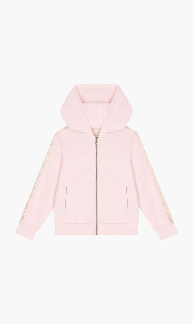 Logo Hooded Zip Up Top