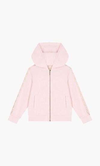 Logo Hooded Zip Up Top