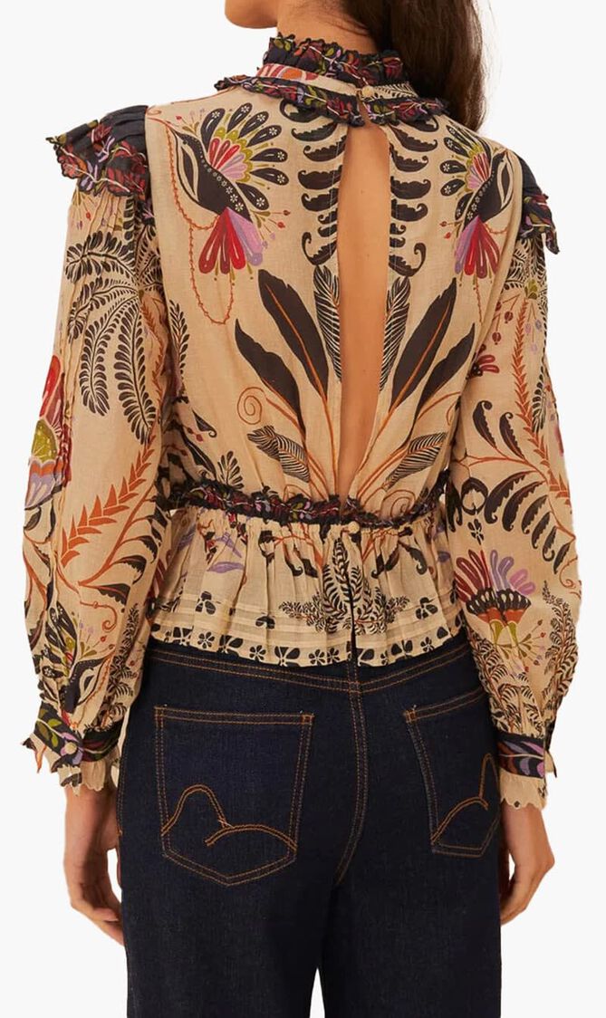 Ruffled Long Sleeve Blouse