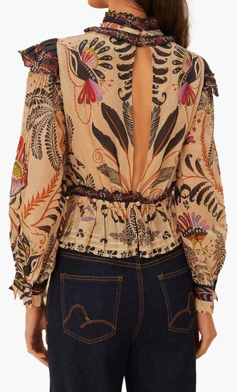 Ruffled Long Sleeve Blouse