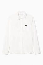 Poplin Shirt with Ribbed Collar