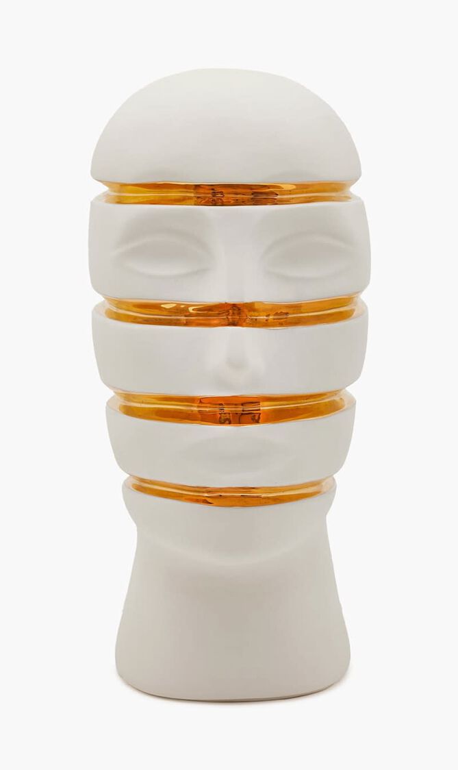 Atlas Sliced Bust Sculpture Medium White