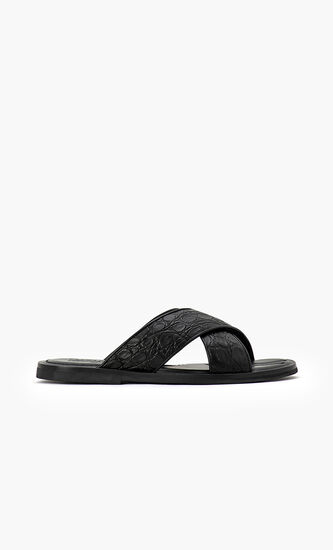 Nero Leather Slides