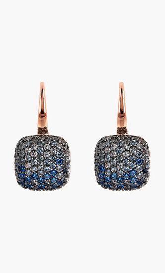 Square Cubic Zirconia Pave Stud Earrings