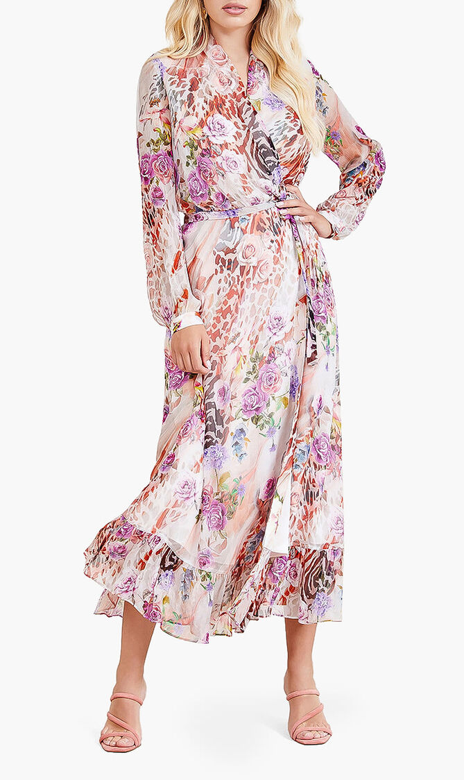 Rose Shadow Wrap Dress