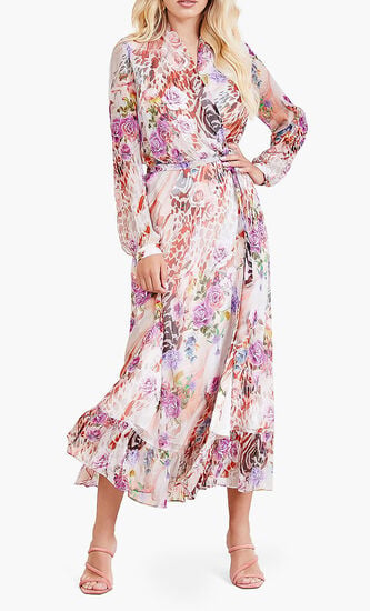 Rose Shadow Wrap Dress
