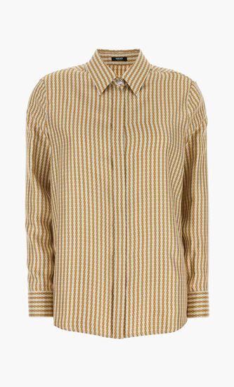 FORMAL SHIRT PINSTRIPE CHAIN ON RESPONSIBLE SILK TWILL